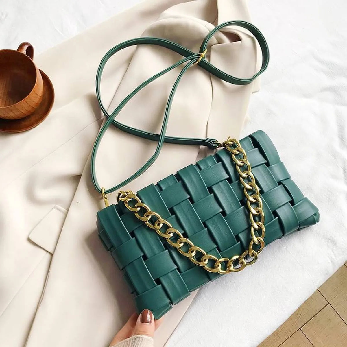 Weave Design Crossbody Bag
