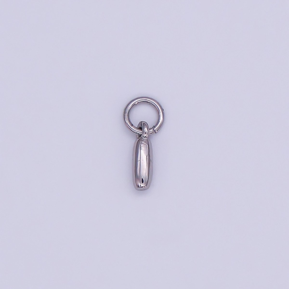 White Gold Filled 10mm Initial Letter Chubby Balloon Mini Charm | A029 - A041