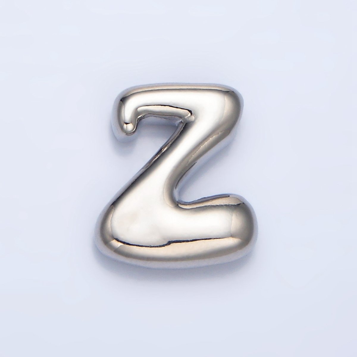 White Gold Filled Groovey Chubby Balloon Letter Initial Pendant | A1643 - A1655