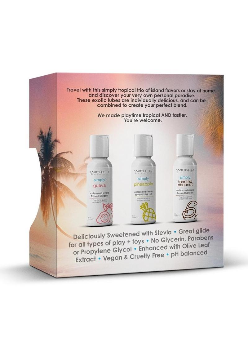 Wicked Simply Tropical Trio Flavored Lubricant Set 3 Flavors