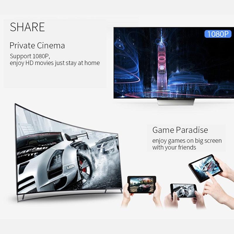 WiFi Wireless Dongle TV Stick HDMI Compatible HD 1080P Wireless TV Cast Display WiFi Display Dongle Receiver For Mobile Phones Cast To TV