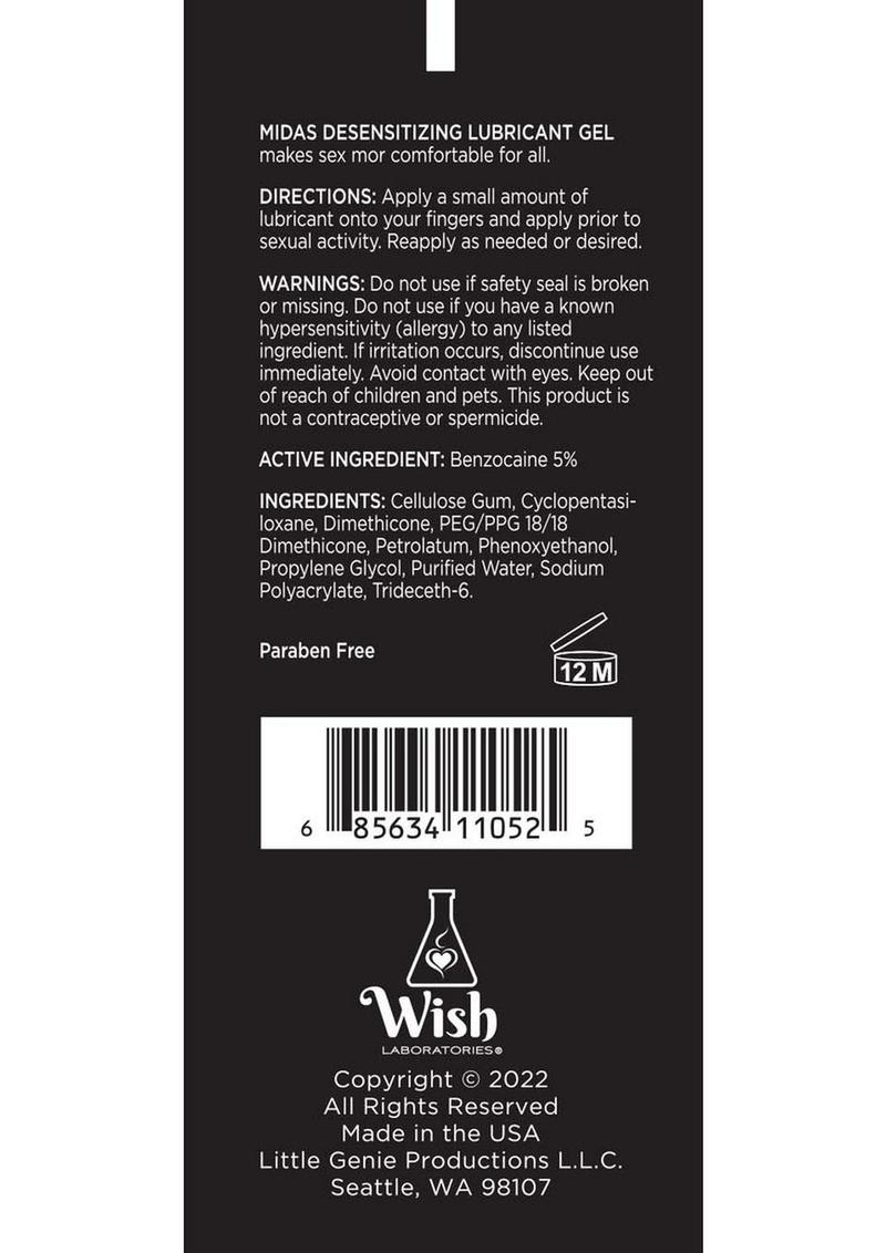 Midas Desensitizing Water Based Lubricant Gel