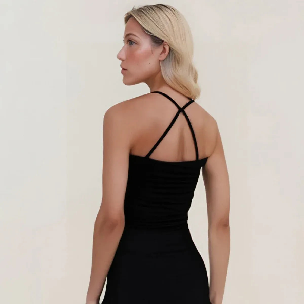 Y2K Punk Cami – Pinstripe Patchwork Gothic Tank