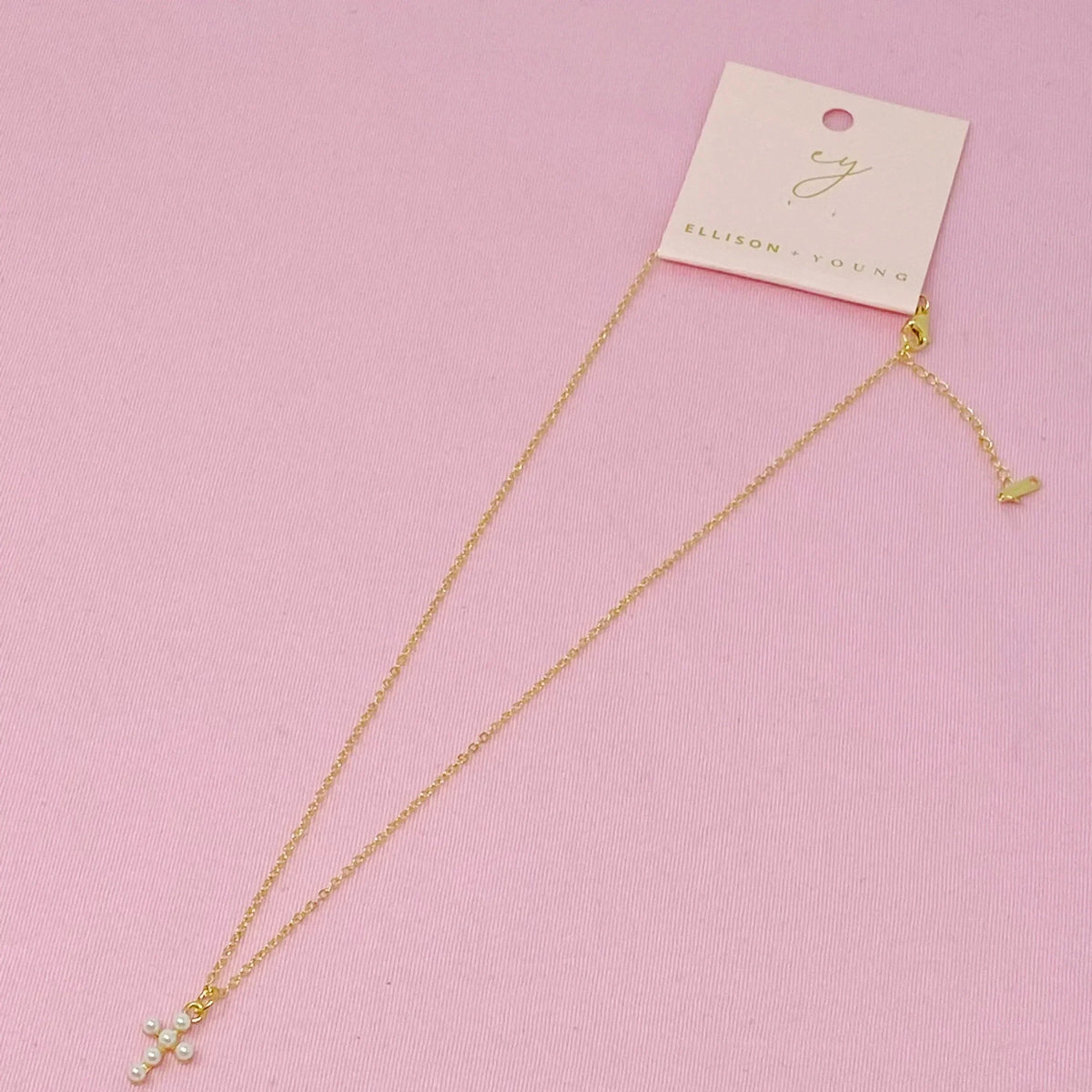 Shell Pearl Cross Necklace