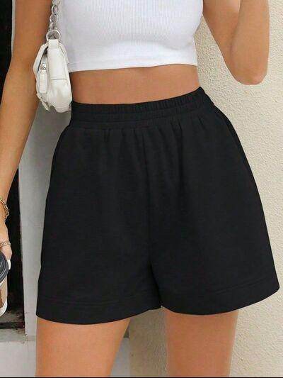 Comfortable Elastic Waist Shorts with Pockets for Women