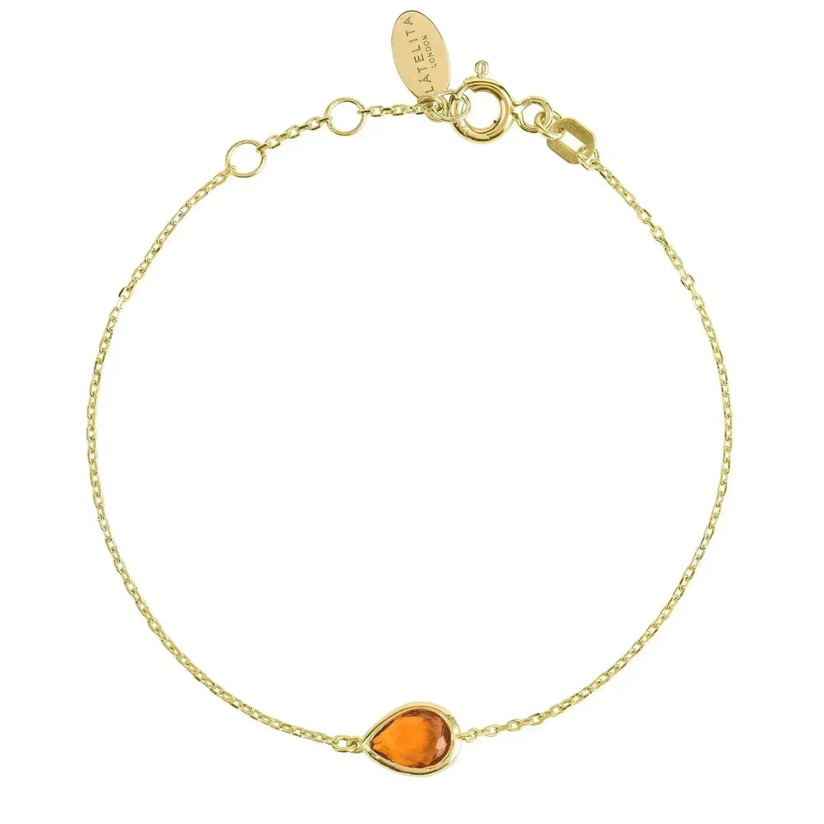 Pisa Mini Teardrop Gold Citrine Bracelet November Birthstone - Femstylo