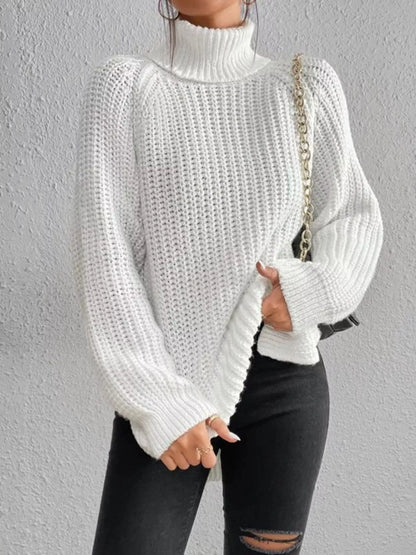 Full Size Turtleneck Long Sleeve Sweater Plus Size
