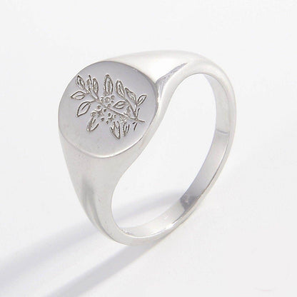 925 Sterling Silver Signet Ring for Men and Women