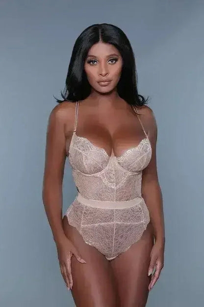 Bettany Lace Bodysuit – Romantic Keyhole Back &amp; Scalloped Trim