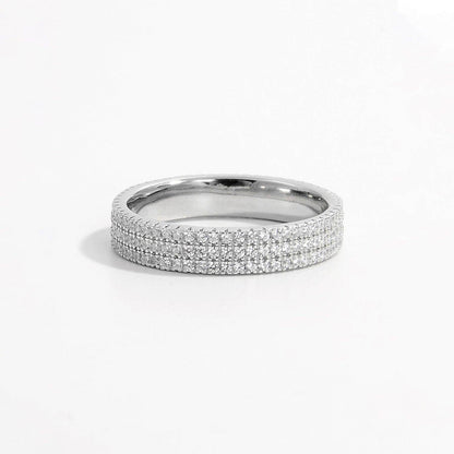 Inlaid Zircon 925 Sterling Silver Ring for Elegant Style