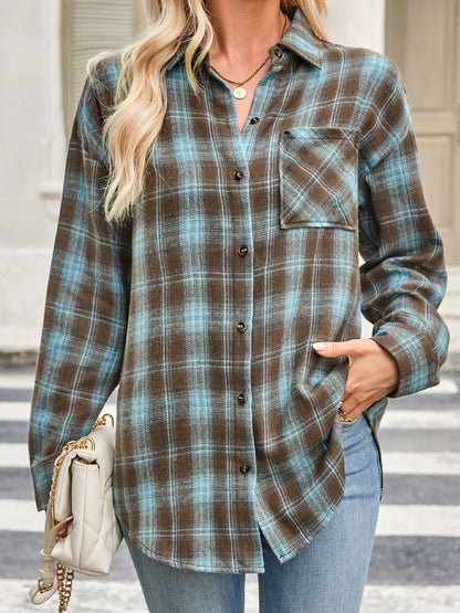 Plaid Button Up Long Sleeve Shirt