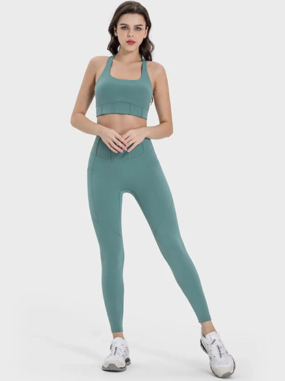 Millennia Square Neck Wide Strap Active Tank