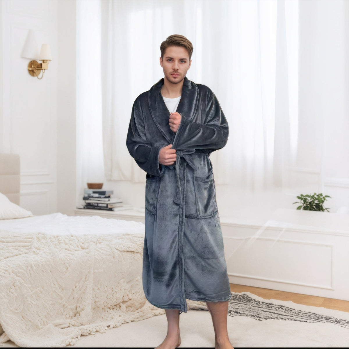 Couple Bathrobe Long Pajamas Homewear