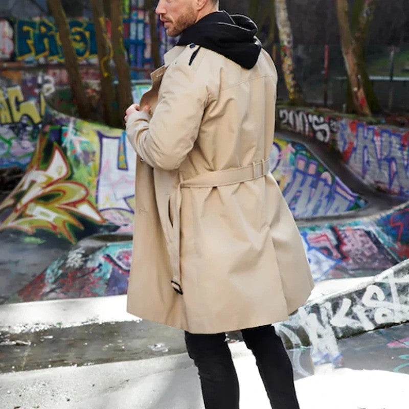Long Sleeve Trench Coat Men&