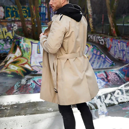 Long Sleeve Trench Coat Men&