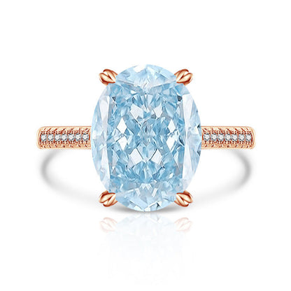 Female Versatile Casual Papalacha High Carbon Diamond Ice Flower Ring