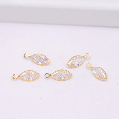 Geometric Zircon Bezel Set Pendant - Gold Plated Color Retention Charm for DIY Earring Jewelry Making Accessories