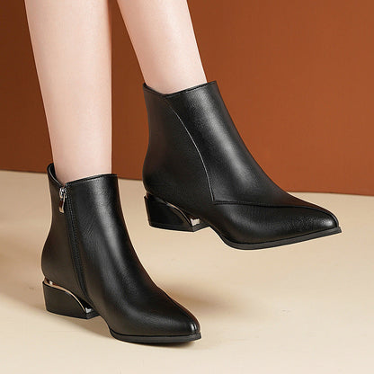 British Style Chunky Heel Martin Boots