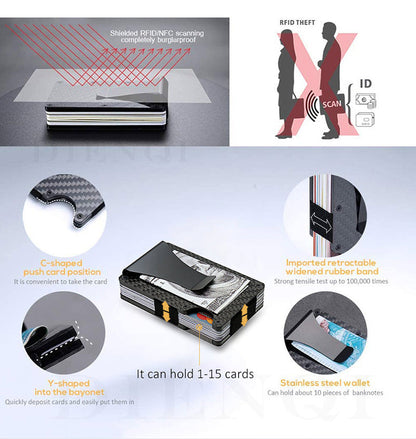 Carbon Fiber Wallet with Metal Card Holder