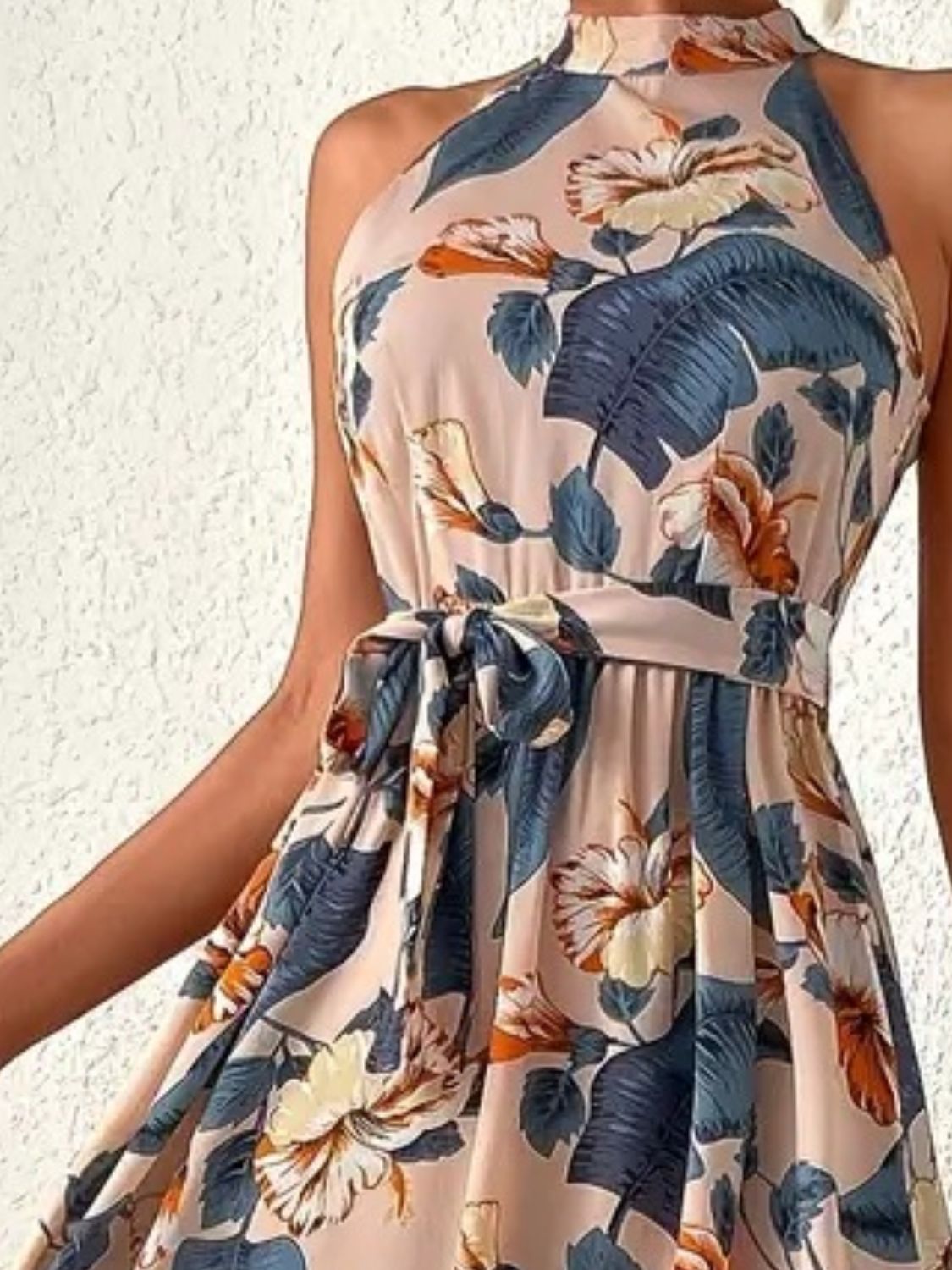 Elegant Floral Sleeveless Dress Lightweight &amp; Feminine Summer Essential Beautiful Print Dress