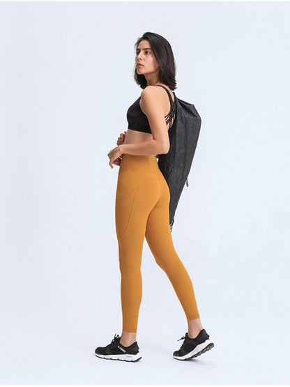 Millennia Wide Waistband Leggings with Pockets for Women