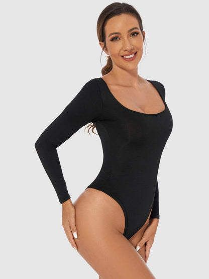 Perfect Full Size Scoop Neck Long Sleeve Bodysuit for Women