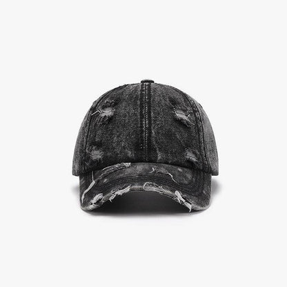 Distressed Cotton Baseball Cap for Casual Style and Comfort