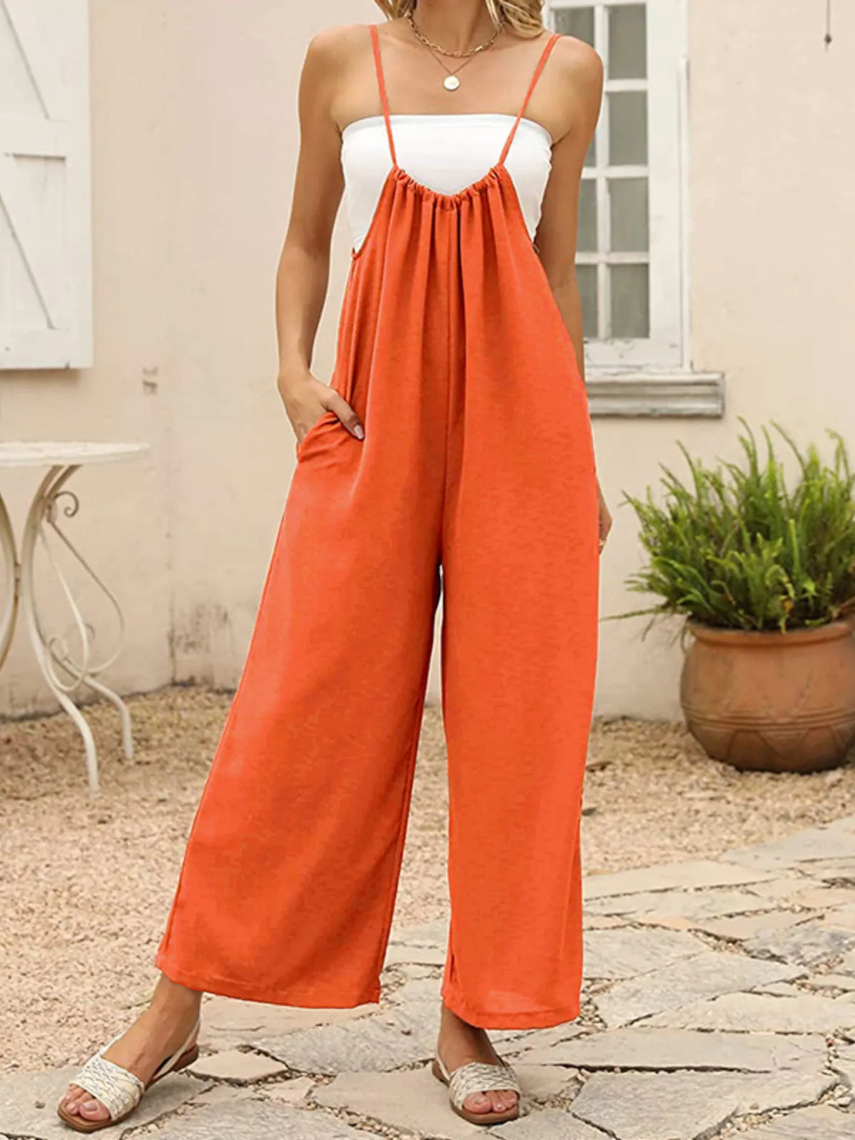 Casual Wide Leg Overalls