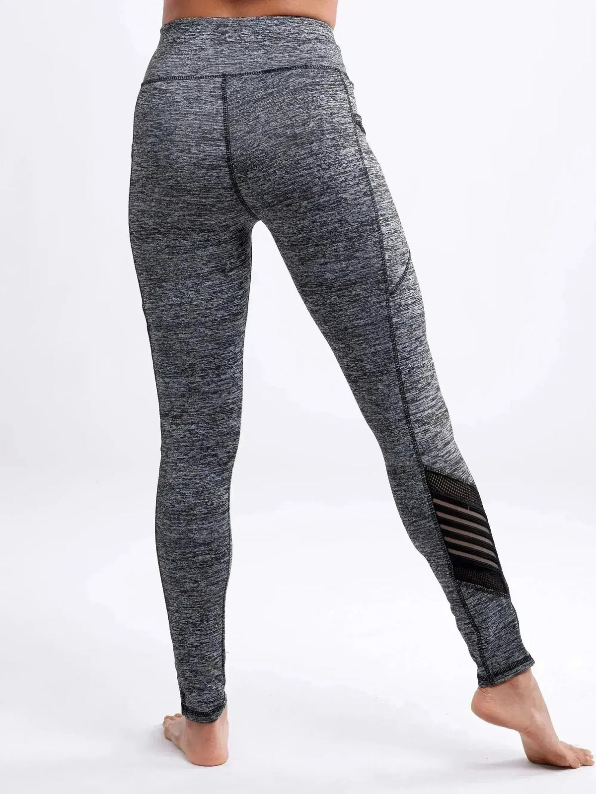 High-Waisted Pilates Leggings with Side Pockets &amp; Mesh Panels