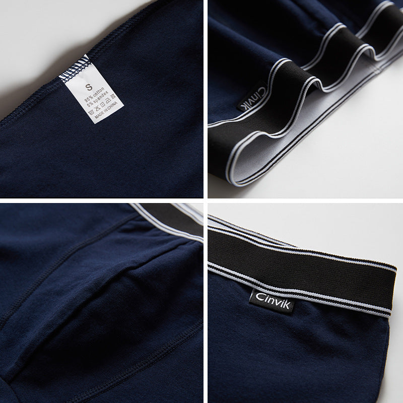 Cotton Mid-rise Boxer Briefs Breathable Men&