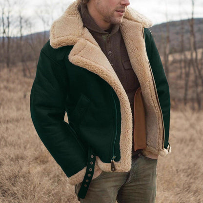 Thickened Leather-and-fur Mens Casual Jacket