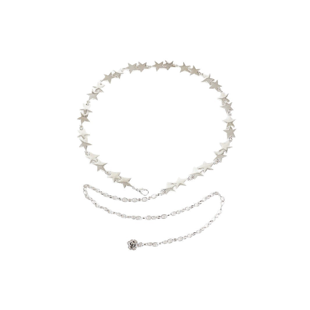 2025 New Retro Metal Star Waist Chain Women&