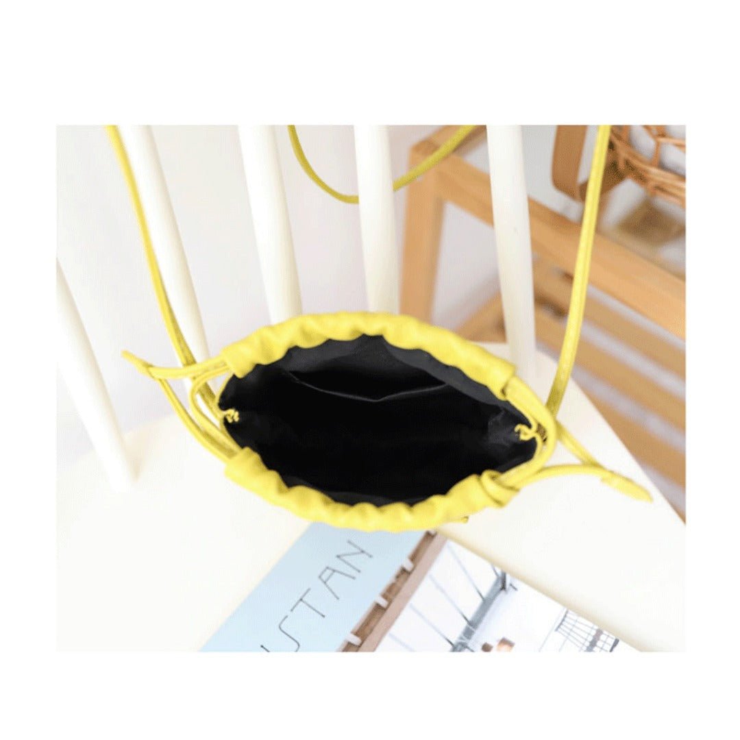 Soft PU Cute Mini Mobile Phone Bag - Fashionable Pleated Shoulder Women&