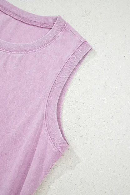 Beau Blue Mineral Wash Pocket Tank Mini Dress