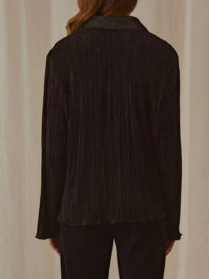 Button Up Long Sleeve Top and Pants Set