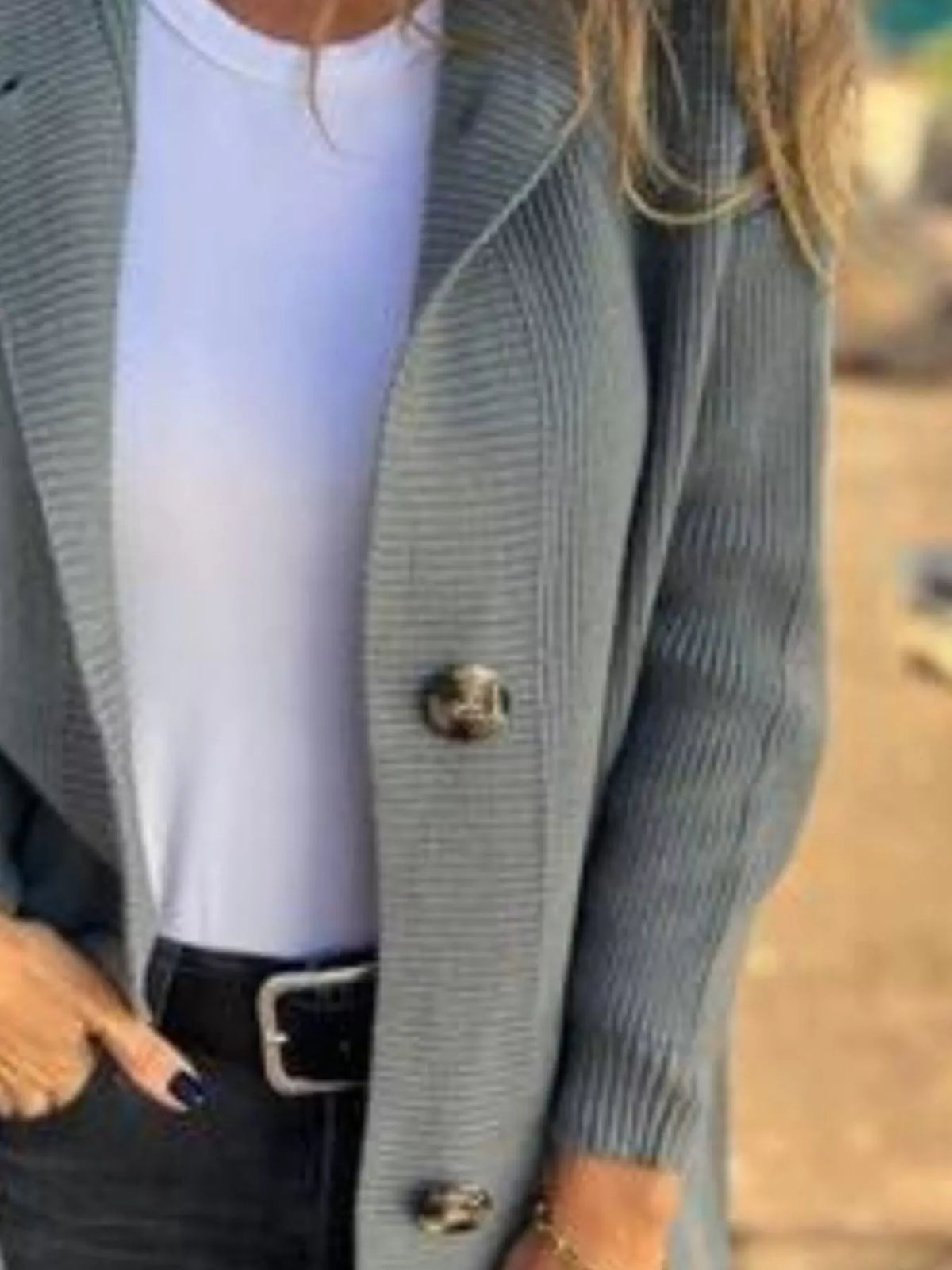 Full Size Button-Down Hooded Cardigan Plus Size