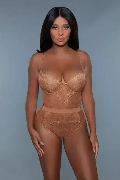Bettany Lace Bodysuit – Romantic Keyhole Back &amp; Scalloped Trim