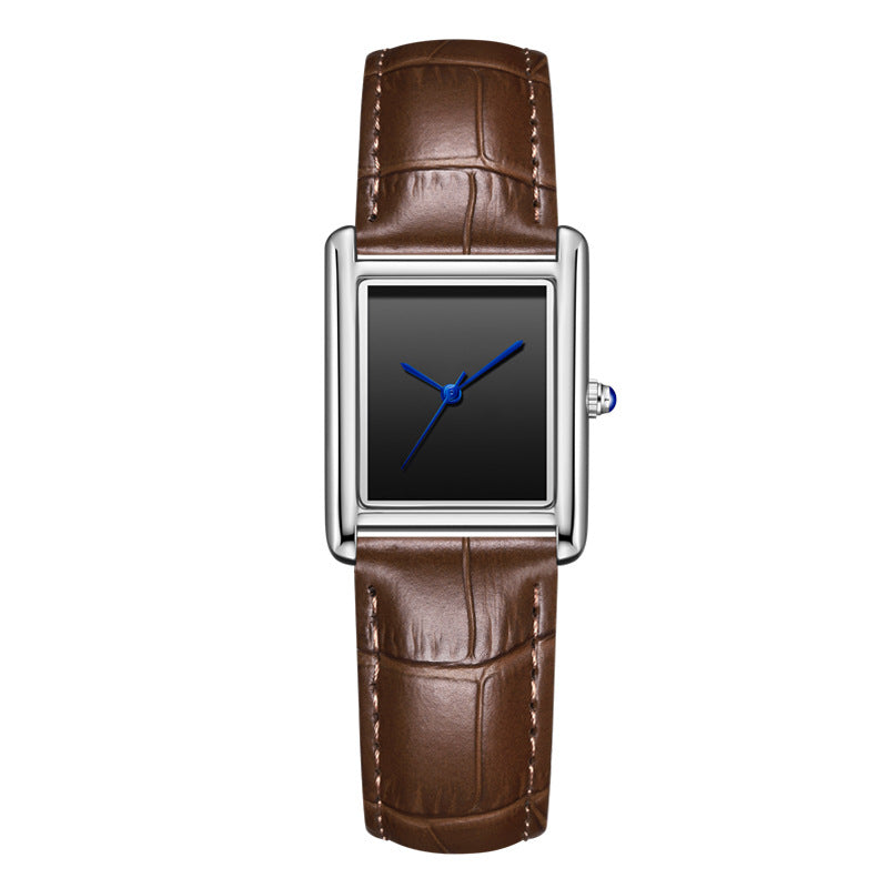 Couple Leather Watch Strap Simple Square Student&