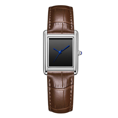 Couple Leather Watch Strap Simple Square Student&
