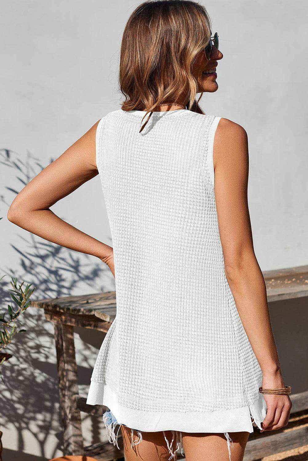 Sequin Football Round Neck Tank for Stylish Game Days