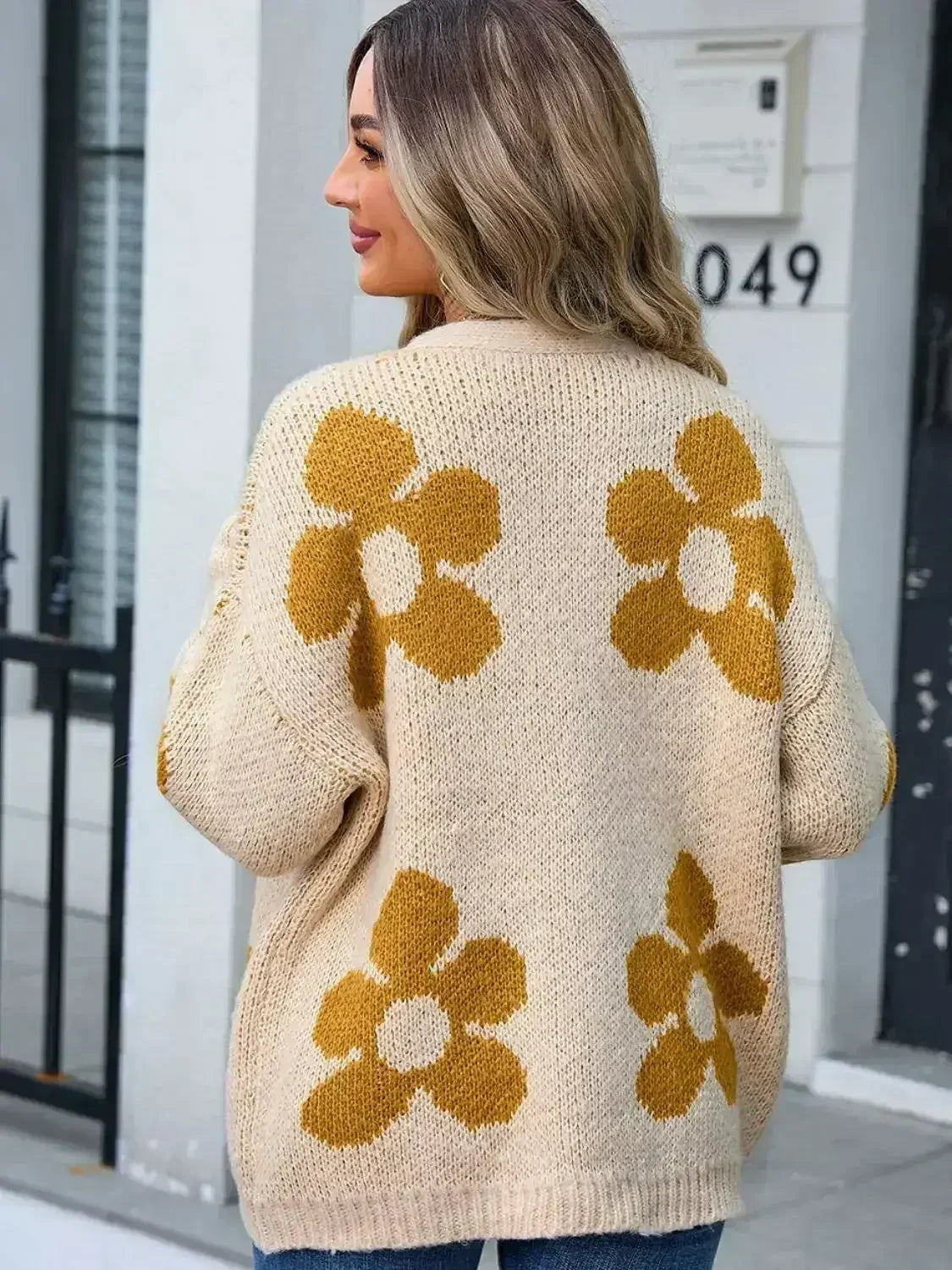 Angel Wings Flower Open Front Long Sleeve Cardigan - Trendy &amp; Comfortable