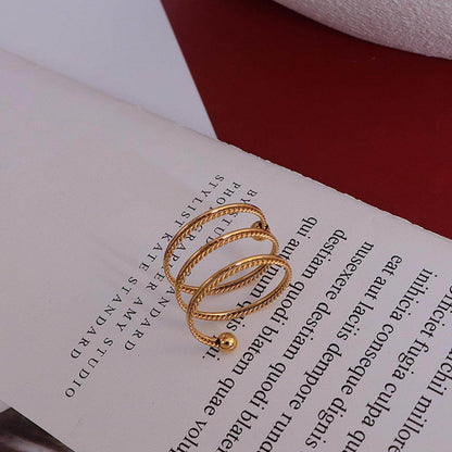 Titanium Steel Wrap Ring for Stylish Everyday Wear