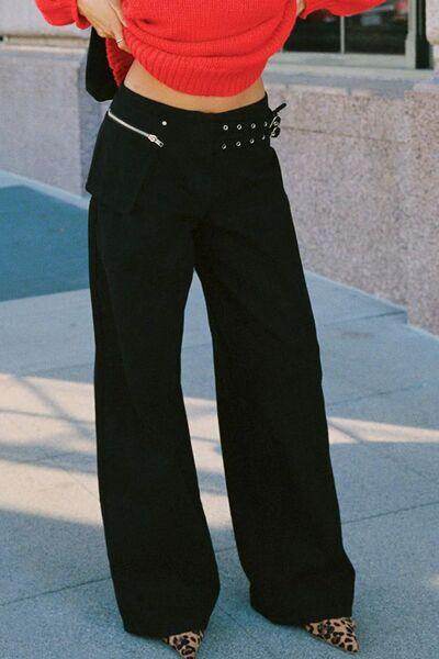 Stylish Wide Leg Jeans with Pockets for Everyday Wear