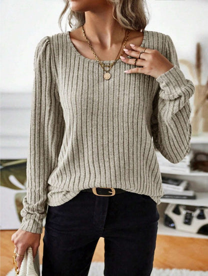 Casua Relaxed-fit Solid-color V-neck Sweater