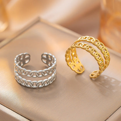 Stainless Steel Adjustable Open Ring For Women