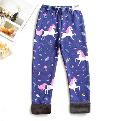 Girls Thin-Flannel SpringAutumn Outerwear Milk-Viscose Pants