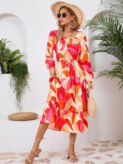 Stylish Printed Long Sleeve Midi Dress for All Occasions