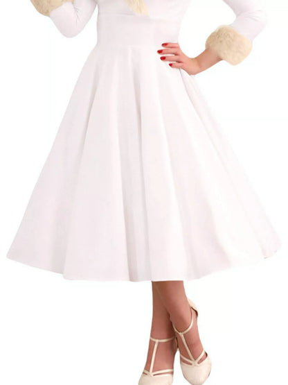 Faux Fur Trim Christmas Dress
