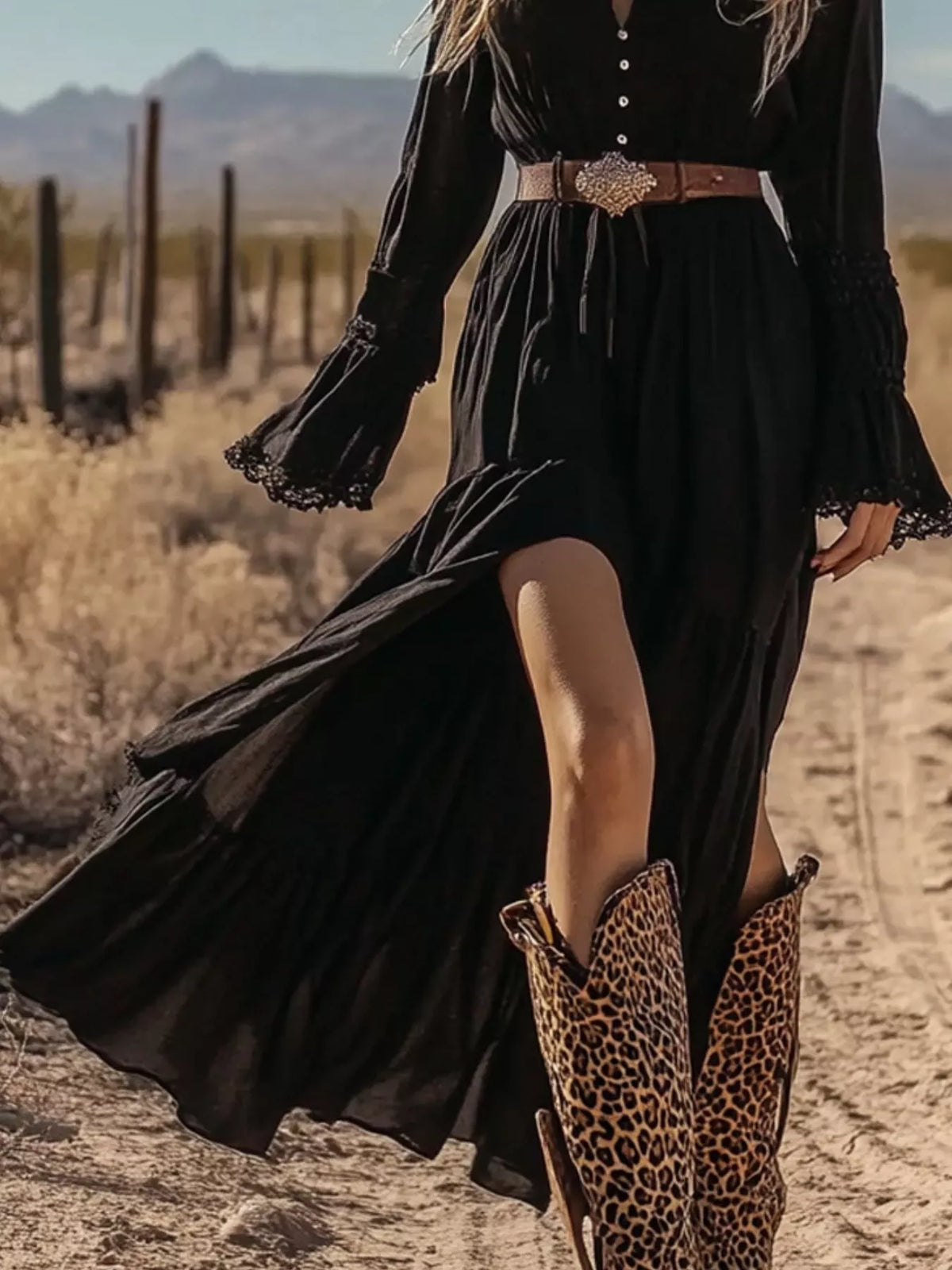 Full Size Lace Detail Long Sleeve Maxi Dress Plus Size