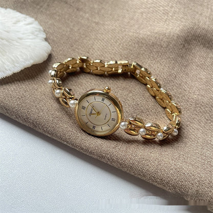 Roman Pearl Chain Watch For Women